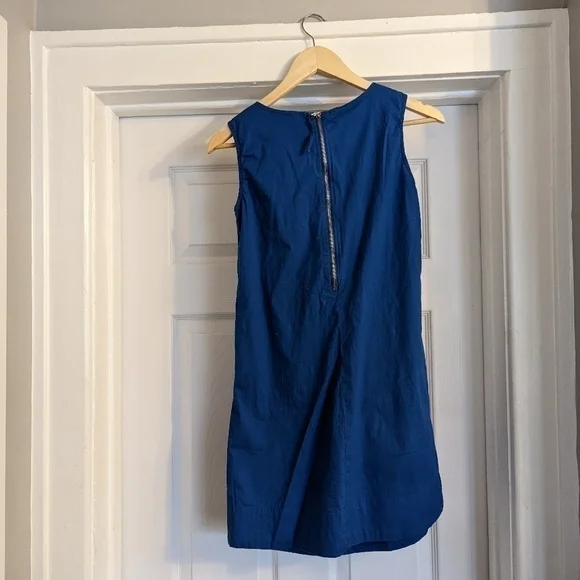 2/$15 WOMAN'S H&M Blue High Neck Sleeveless Dress-With Pockets- Size 4 - Picture 2 of 5